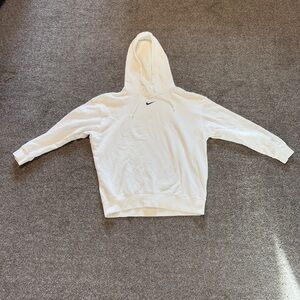 Nike White Hoodie with Black Swoosh